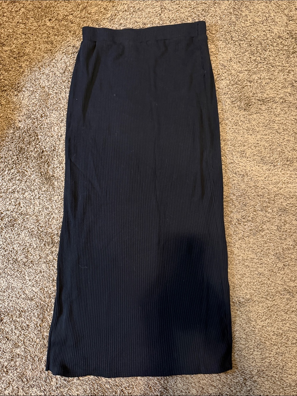 Old Navy Black Ribbed Midi Skirt